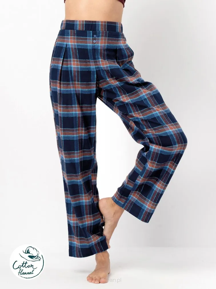 Spodnie piżamowe damskie flanelowe Key LHE 431 S-XL