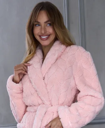 Ciepły szlafrok damski L&L 2637 Dallie długi M-2XL