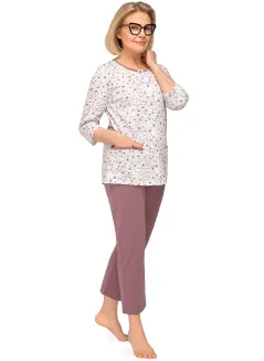 Piżama damska bawełniana Martel Kasia II 266 rozpinana 3/4 M-3XL - 11