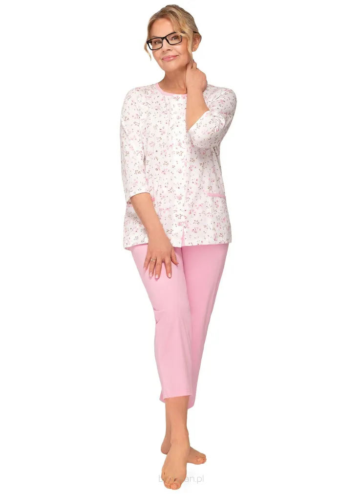 Piżama damska bawełniana Martel Kasia II 266 rozpinana 3/4 M-3XL