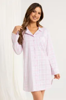 Koszula nocna damska bawełniana Regina 168 w kratkę S-XL - 2