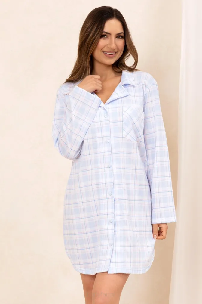 Koszula nocna damska bawełniana Regina 168 w kratkę S-XL
