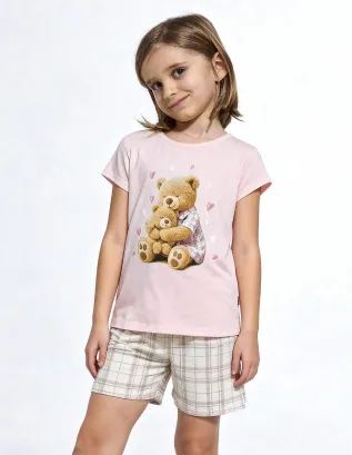 Piżama dziewczęca z misiem Cornette Kids Girl 871/115 Hug Me 98-128