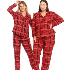 Flanelowa piżama damska Moraj PDD7200-002 2XL-3XL