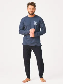 Piżama męska ze ściągaczami Key MNS 614 M-2XL wilk - 2