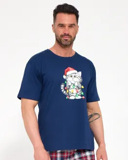 Piżama męska Cornette 326/329 Cat Christmas S-2XL - 3