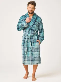 Szlafrok męski w kratę Key MGL 048 M-2XL - 2
