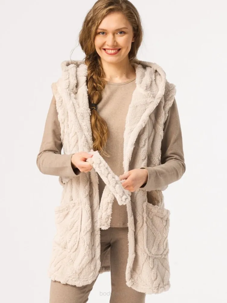 Krótka kamizelka damska z kapturem Key LHW 106 S-XL