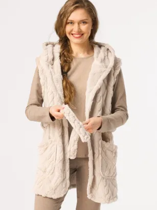 Krótka kamizelka damska z kapturem Key LHW 106 S-XL