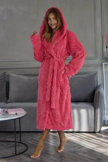Szlafrok damski długi z kapturem L&L 2633 Elodie S-2XL - 7