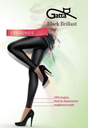 Legginsy damskie Gatta 44000 Black Brillant 3XL–4XL połysk plus size