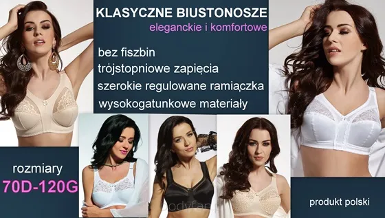 Komfortowe biustonosze do rozmiaru 120G