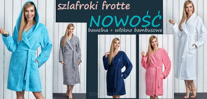 Szlafroki frotte bawełna i włókno bambusowe
