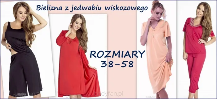 Bielizna nocna z jedwabiu wiskozowego