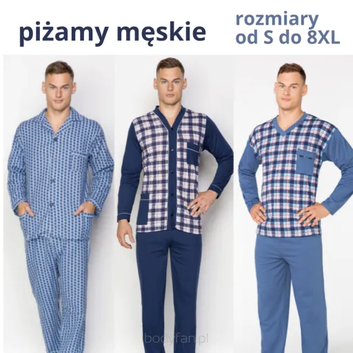 Piżamy męskie duże rozmiary – polska jakość do 8XL